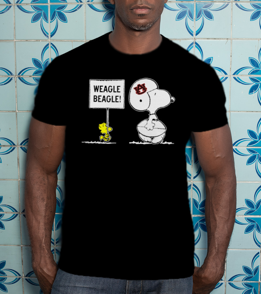Snoopy Woodstock Auburn Tigers Weagle Beagle Football T-Shirt