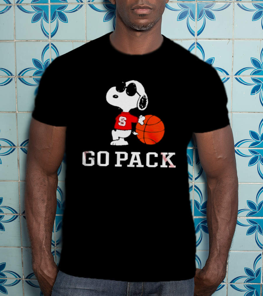 Snoopy NC State Wolfpack Basketball Go Pack T-Shirt