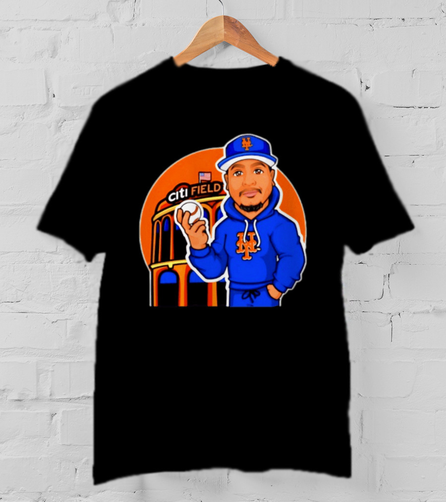 New York Mets Citi Field Baseball Player Caricature T-Shirt