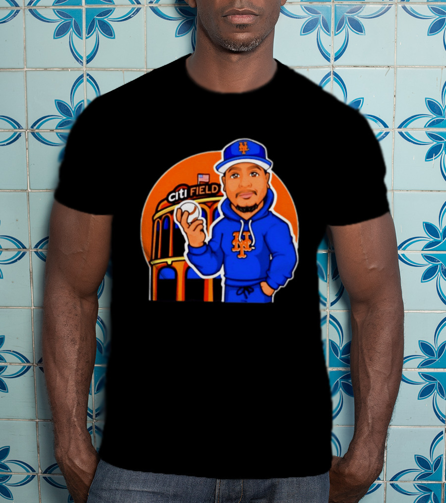New York Mets Citi Field Baseball Player Caricature T-Shirt