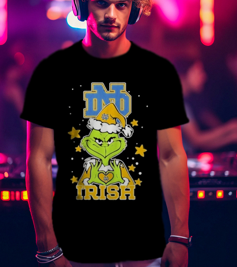 Notre Dame Fighting Irish Grinch Love Hands Christmas 2026 Football T-Shirt