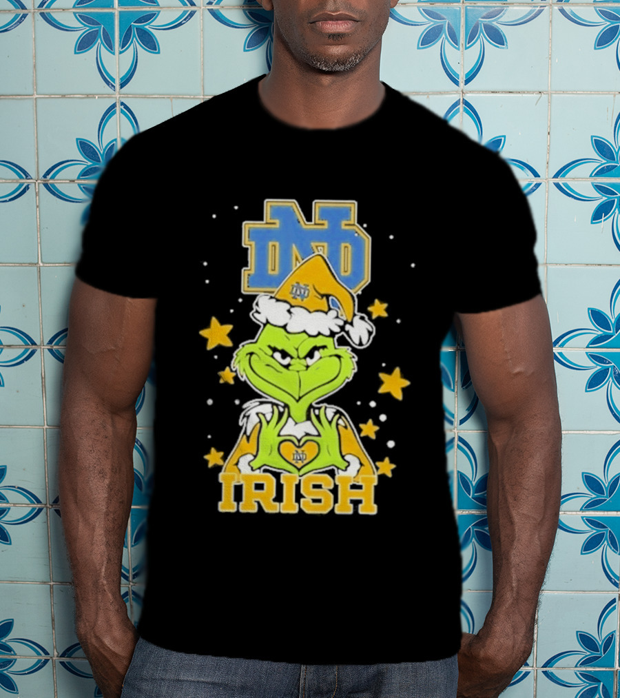 Notre Dame Fighting Irish Grinch Love Hands Christmas 2026 Football T-Shirt