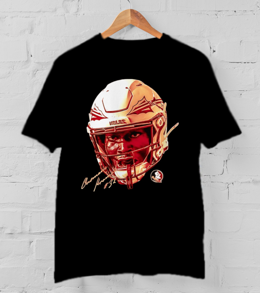Ousmane Kromah #32 Florida State Seminoles NCAA Football Helmet Noles Game Face T-Shirt