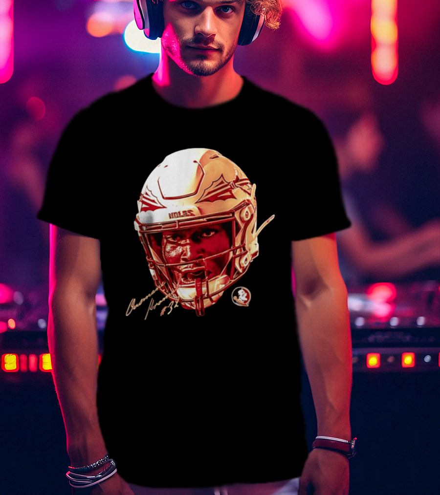 Ousmane Kromah #32 Florida State Seminoles NCAA Football Helmet Noles Game Face T-Shirt