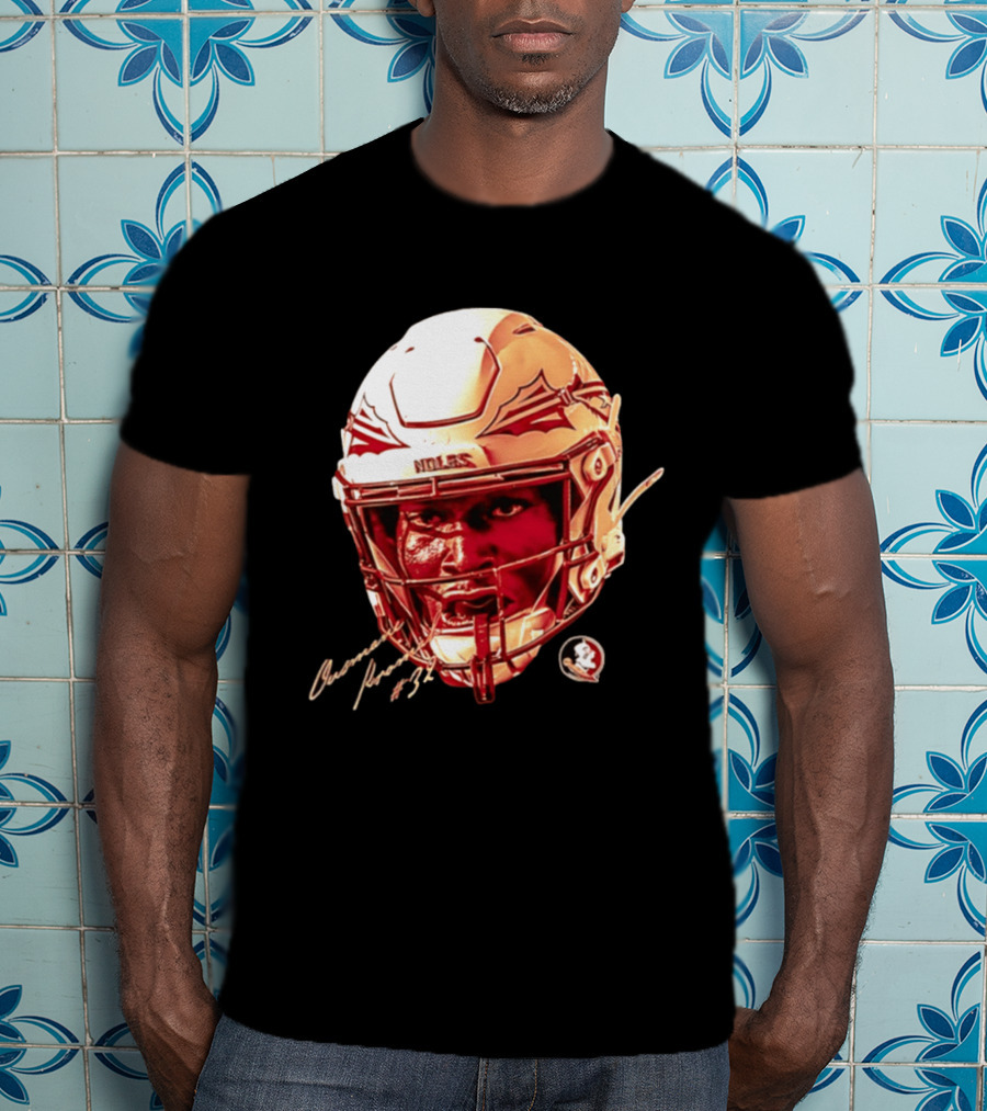 Ousmane Kromah #32 Florida State Seminoles NCAA Football Helmet Noles Game Face T-Shirt