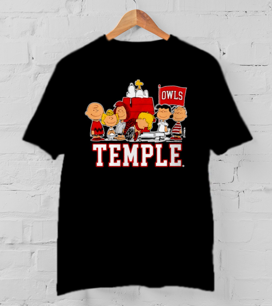 Peanuts Snoopy Temple Owls Football Lucy Charlie Brown Woodstock T-Shirt