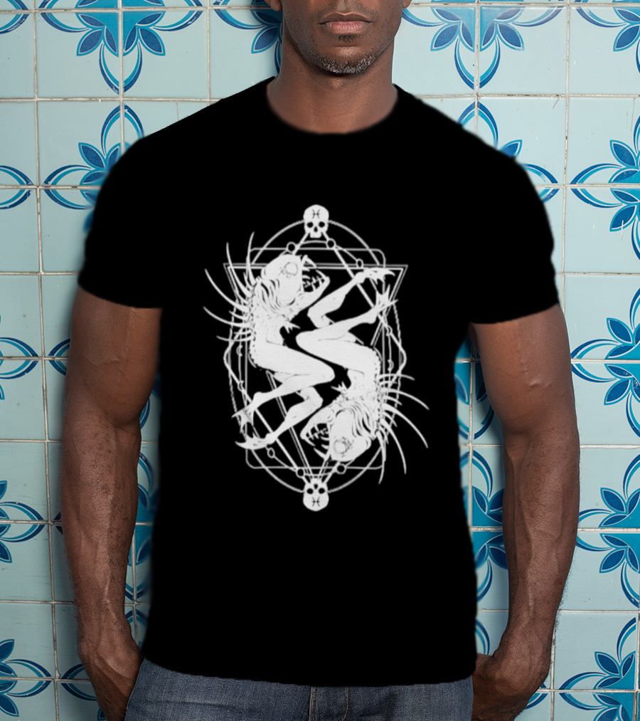 Pisces Zodiac Skull Fish Astrology Gothic Symbolism T-Shirt