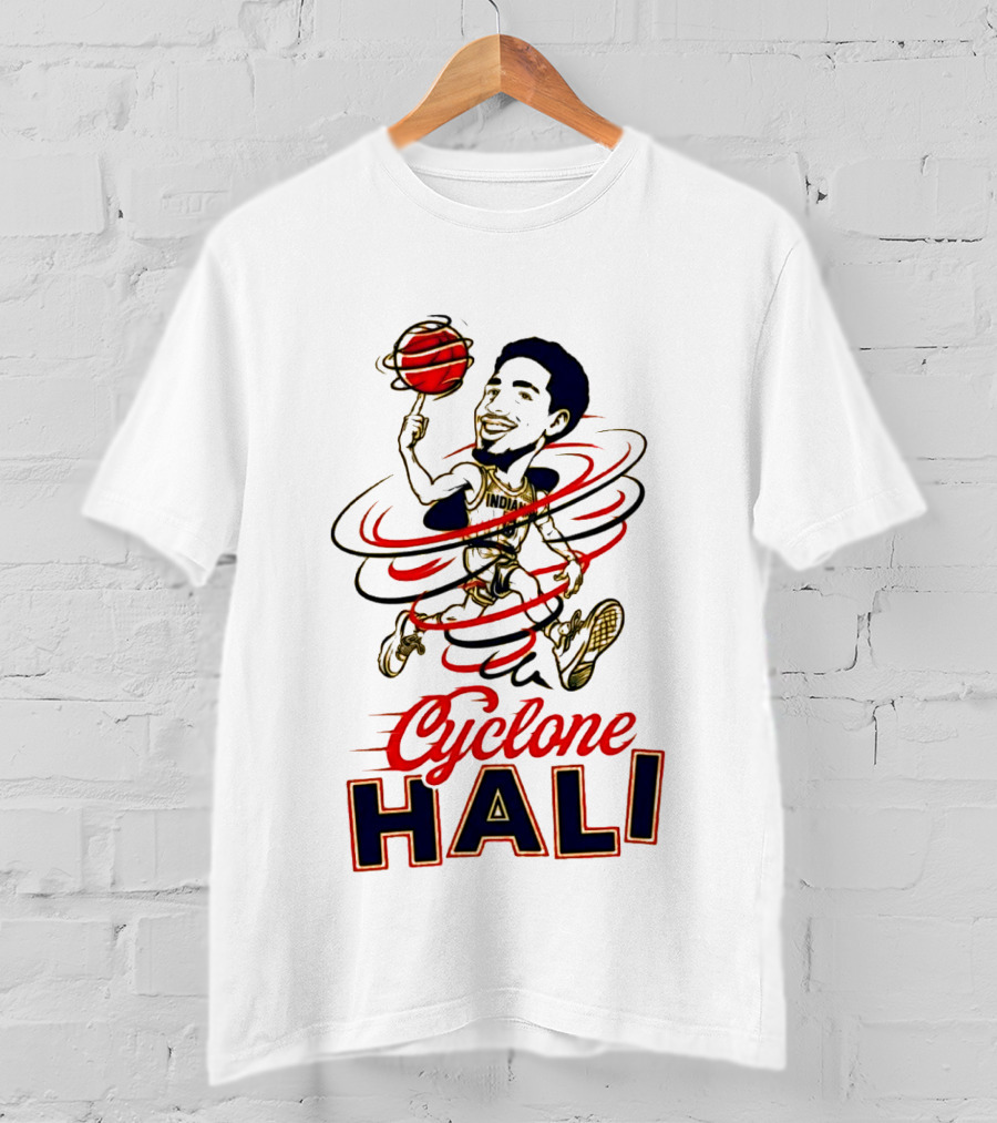 2026 Cyclone Hali Basketball Illustration Red Gold T-Shirt
