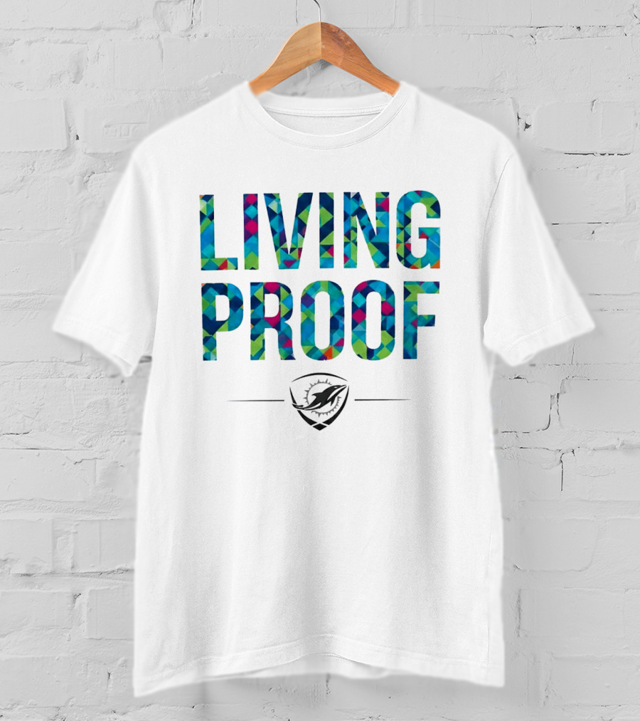 Dolphins Living Proof Crucial Catch Multicolor T-Shirt