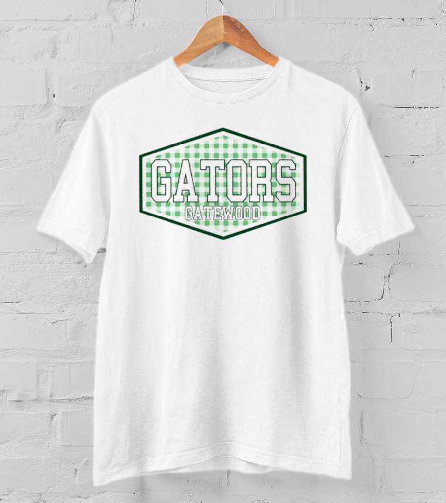 Gatewood Gators Green Gingham Checkered T-Shirt