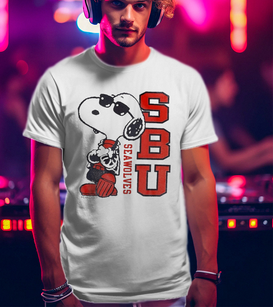 SBU Seawolves Snoopy Peanuts T-Shirt