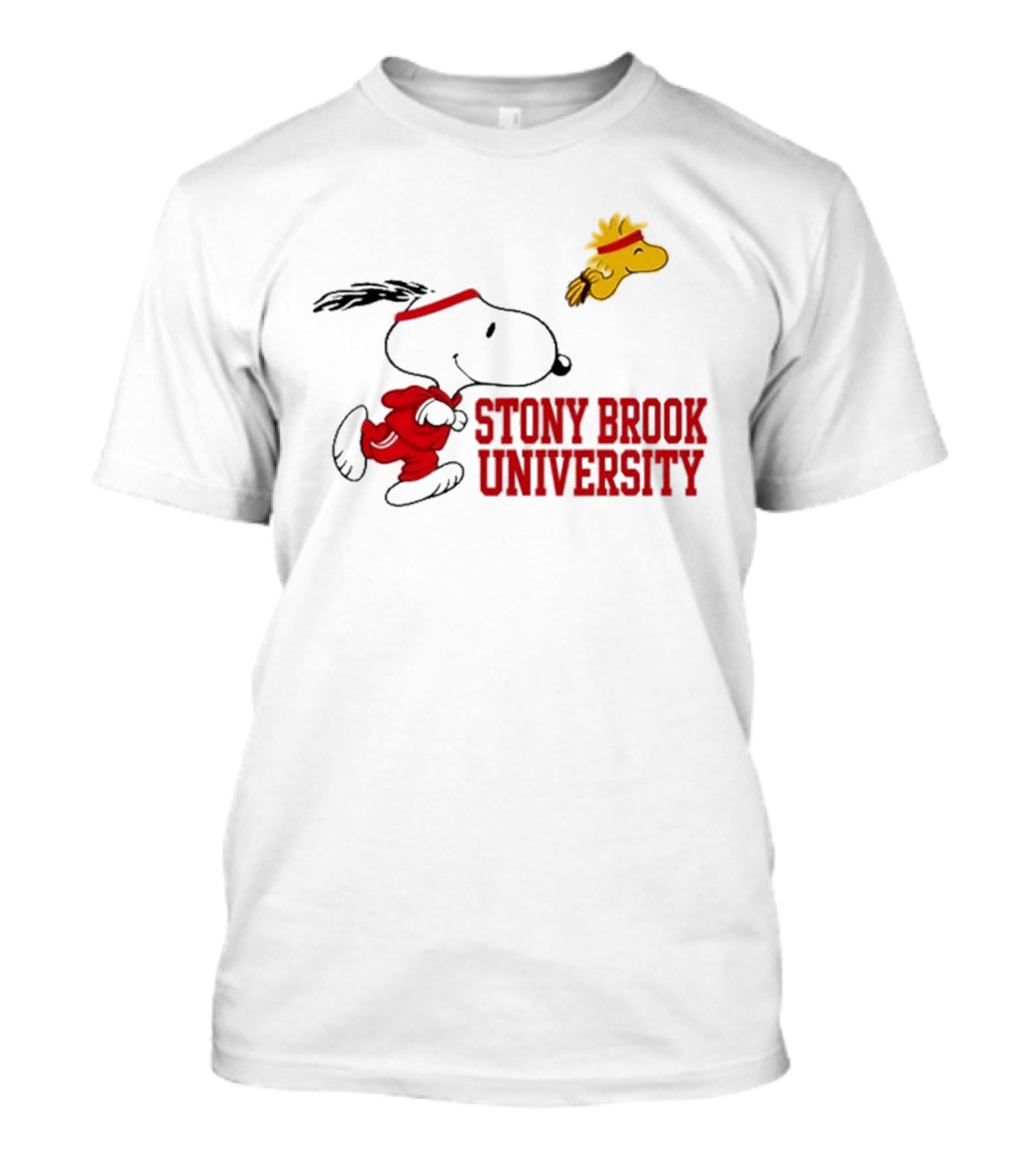 Snoopy And Woodstock Running Stony Brook University T-Shirt