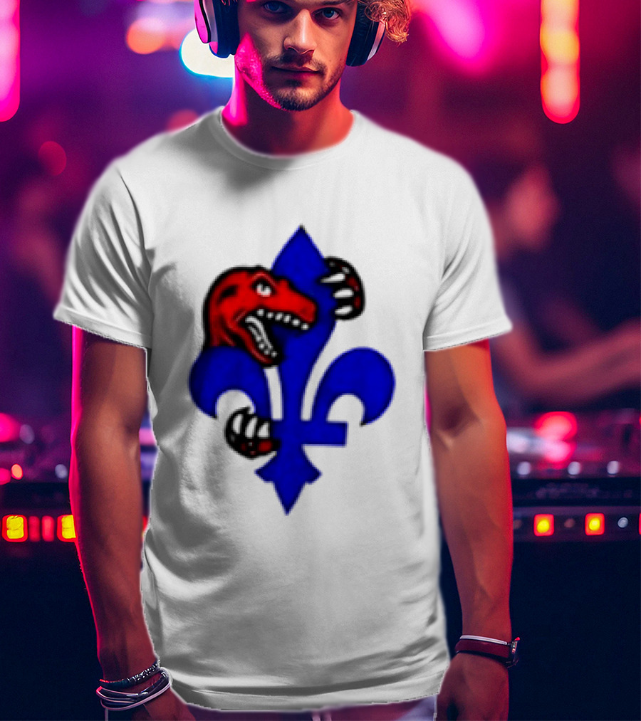 Toronto Raptors Vs Miami Heat Ville De Quebec 2026 Two Sided Fleur De Lis Raptors Claw T-Shirt