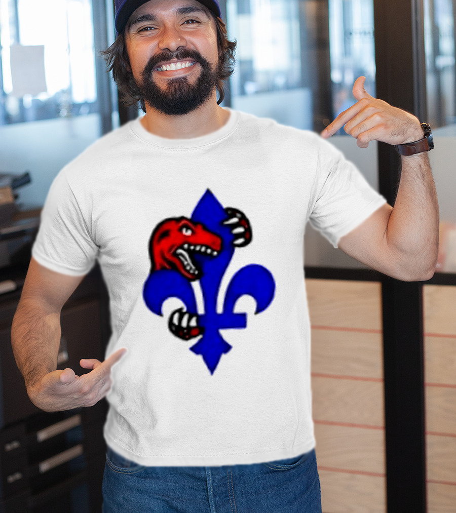 Toronto Raptors Vs Miami Heat Ville De Quebec 2026 Two Sided Fleur De Lis Raptors Claw T-Shirt