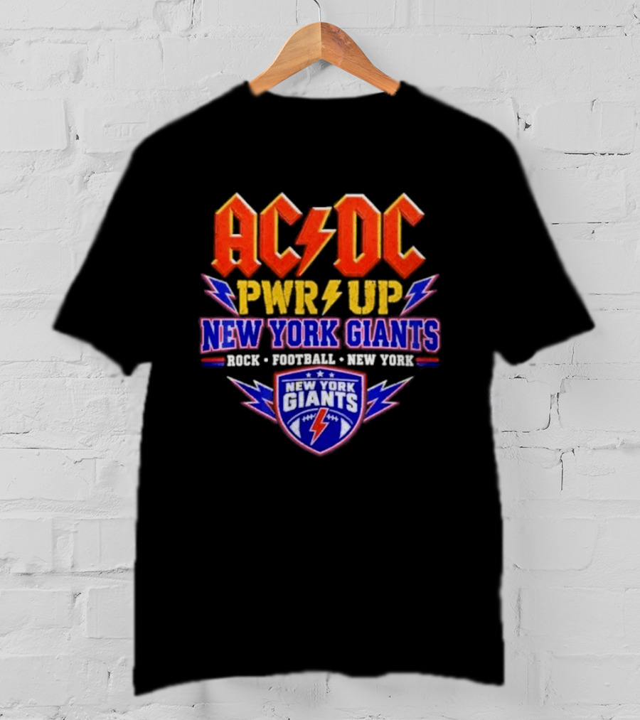 ACDC PWR UP New York Giants Rock Football Tour T-Shirt