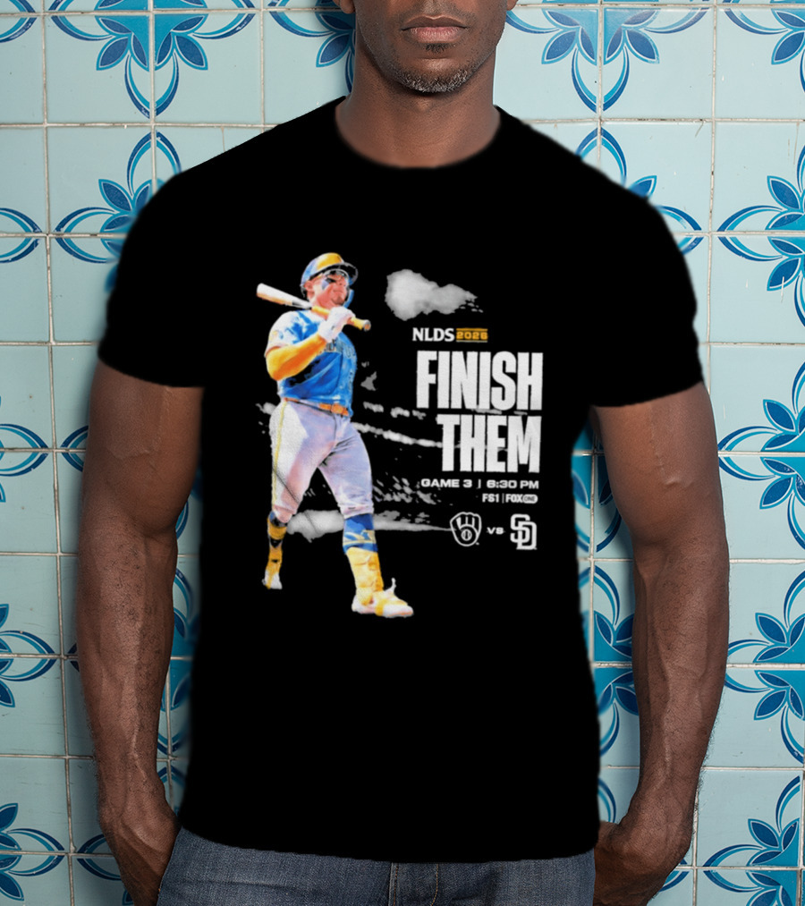 NLDS 2026 Finish Them Game 5 Brewers Vs Padres Playoff Showdown T-Shirt