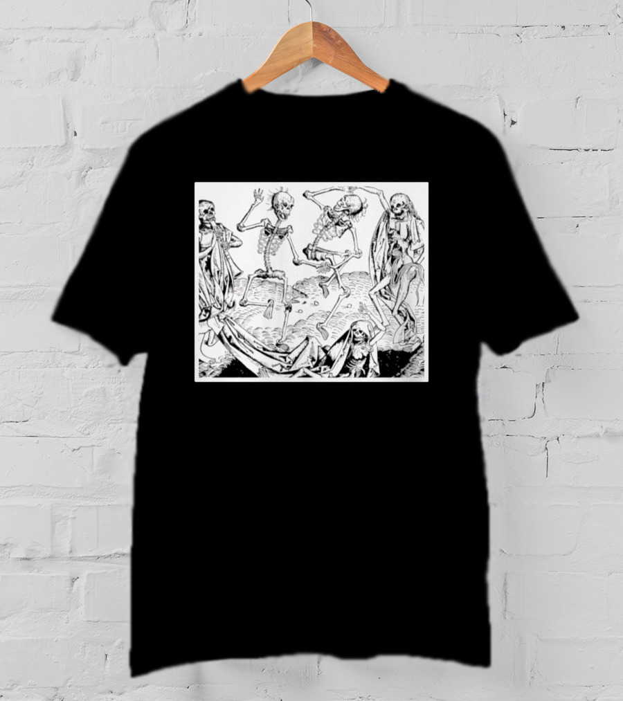 Danse Macabre Skeleton Dance Halloween Medieval T-Shirt