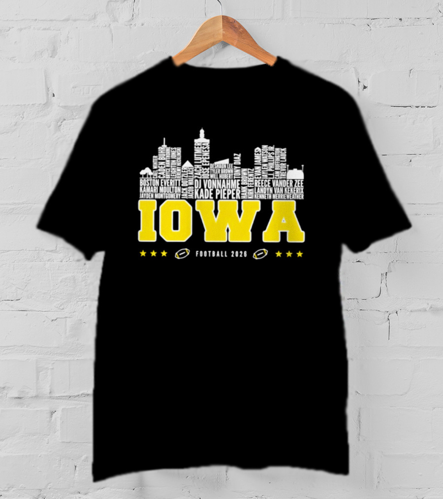 Iowa Football 2020 Skyline Stars Football T-Shirt