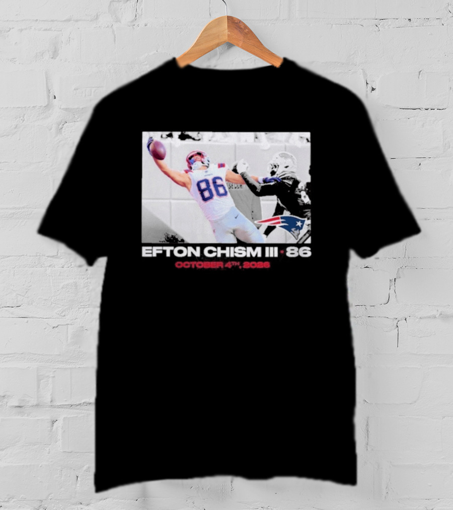 Efton Chism III New England Patriots Week 4 Black Flash Football Highlight T-Shirt