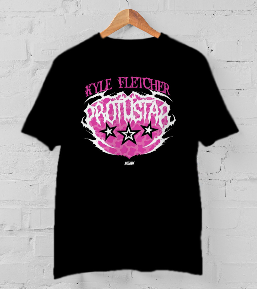 Kyle Fletcher Protostar AEW 2026 Three Stars Retro Pink T-Shirt