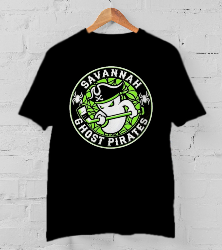 Savannah Ghost Pirates Hockey ECHL Team Green T-Shirt