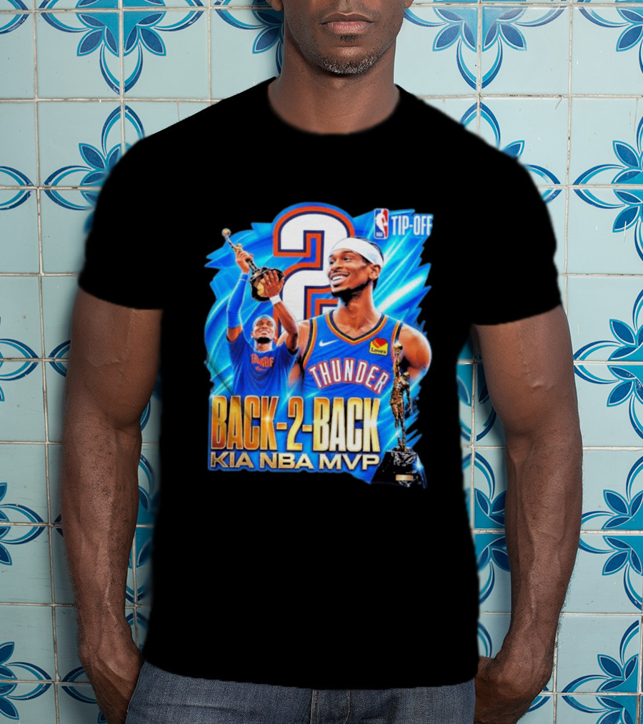 Kia NBA MVP Thunder Back 2 Back Shai Gilgeous Alexander 2026 T-Shirt
