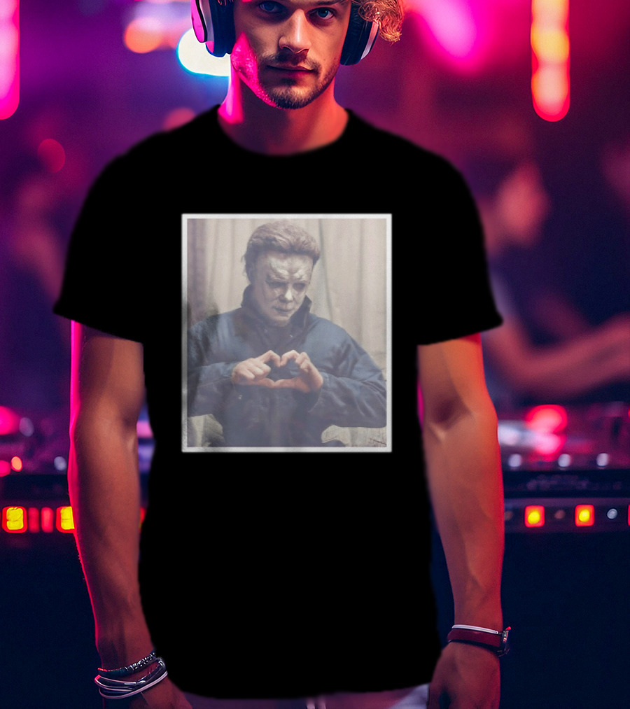 Michael Myers Heart Hands Halloween Horror Iconic Mask T-Shirt