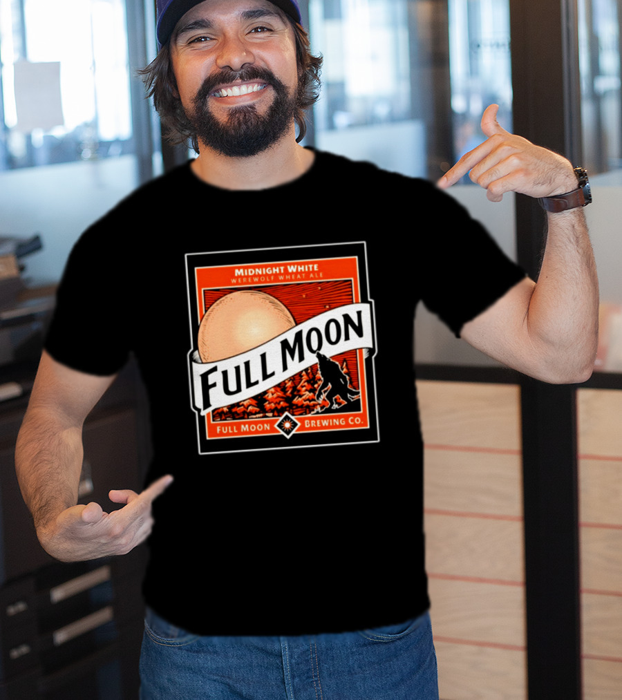 Midnight White Werewolf Wheat Ale Full Moon Brewing Co Full Moon T-Shirt