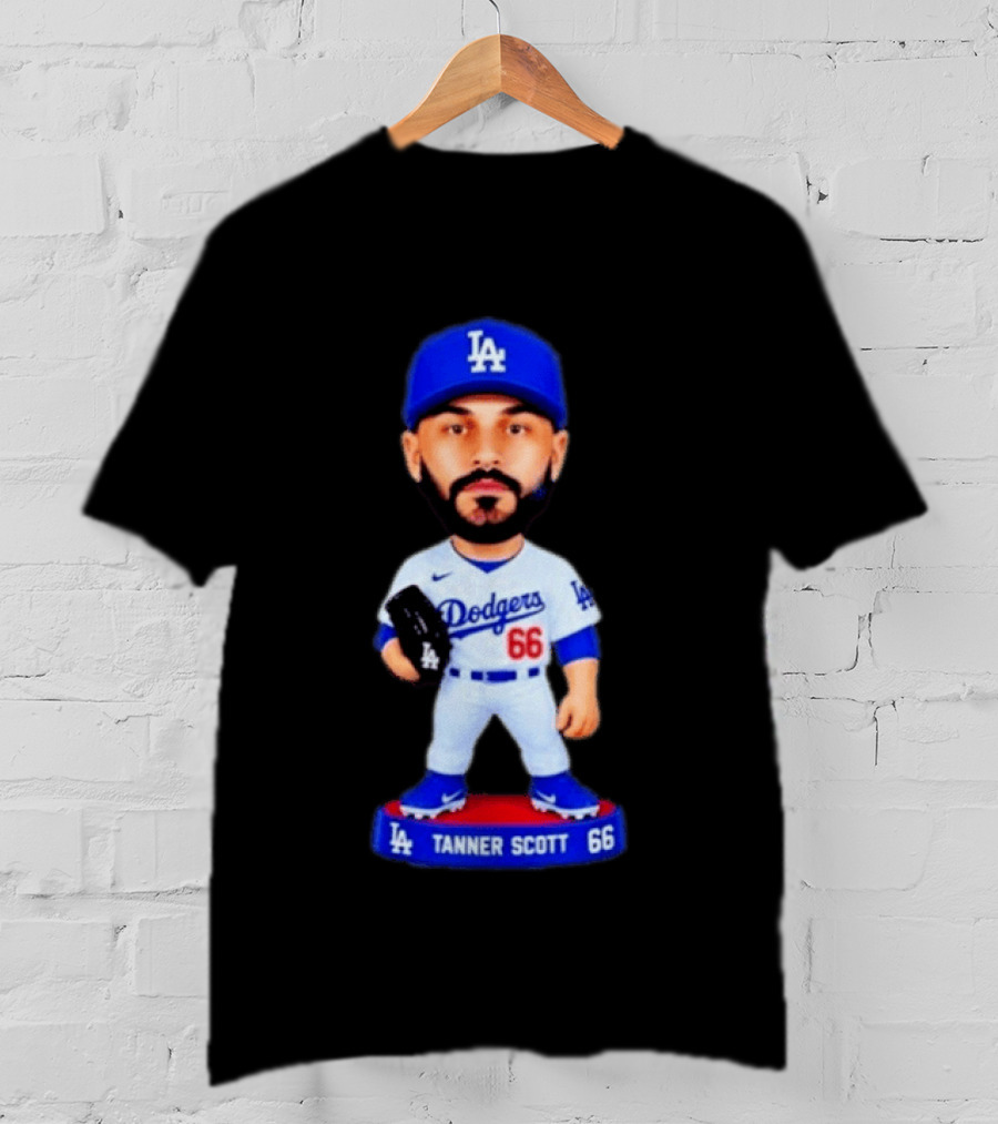 Tanner Scott Los Angeles Dodgers Number 66 Bobblehead Collectible T-Shirt