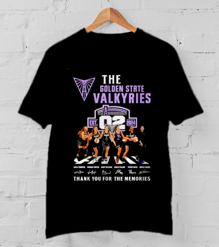 The Golden State Valkyries EST 2024 Abbey Road Thank You For The Memories Signatures T-Shirt
