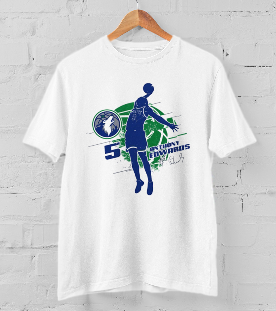Minnesota Timberwolves Anthony Edwards 5 Basketball Jump 2026 T-Shirt