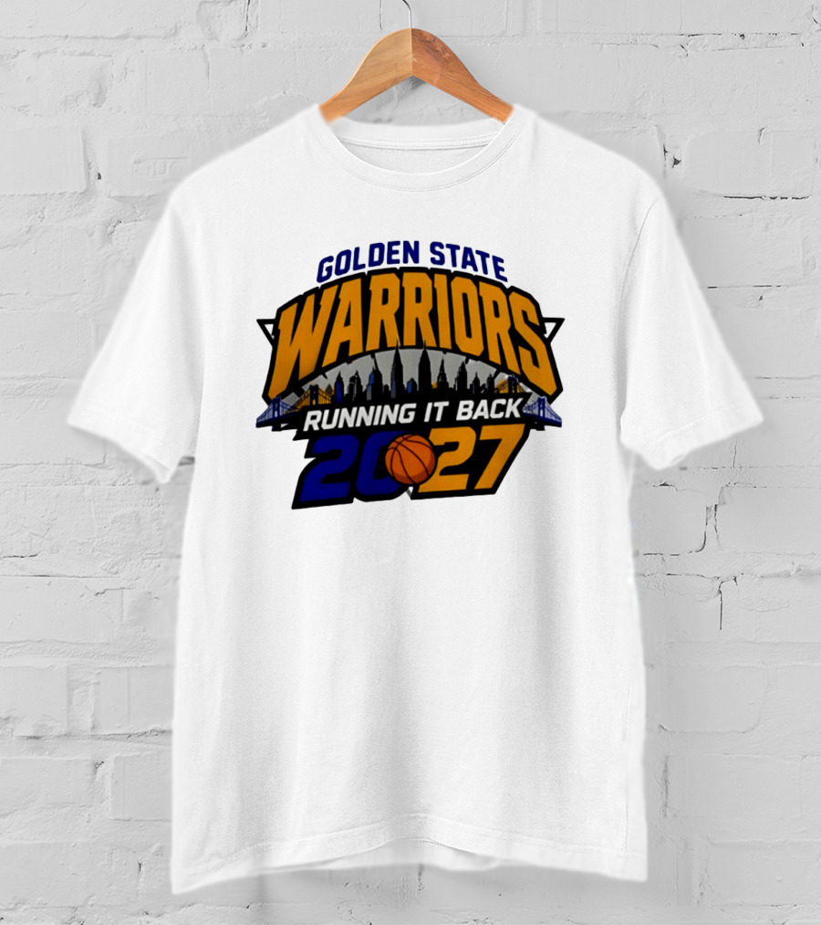 Golden State Warriors Running It Back 2027 Skyline NBA Basketball T-Shirt