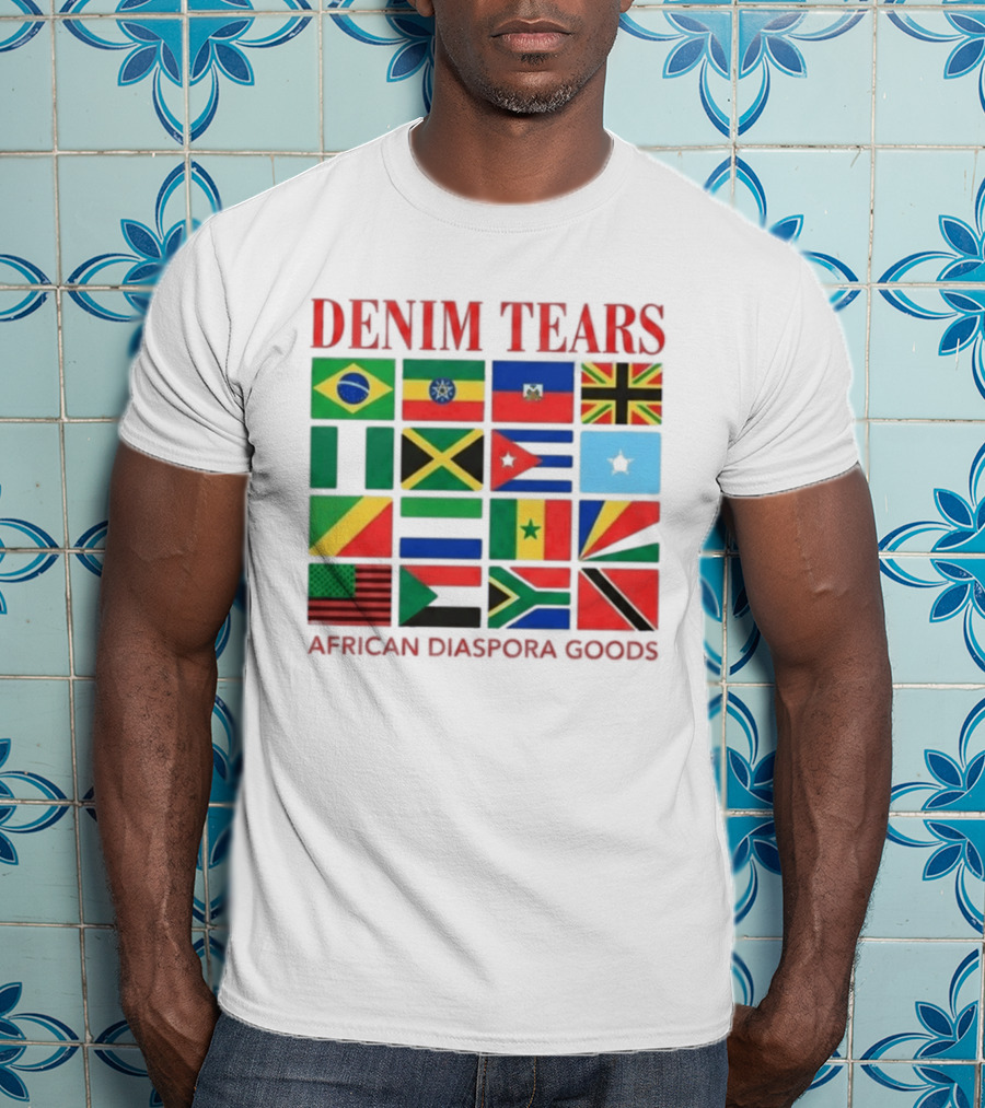 Denim Tears African Diaspora Goods Flags Brazil Jamaica Trinidad Haiti Somalia T-Shirt