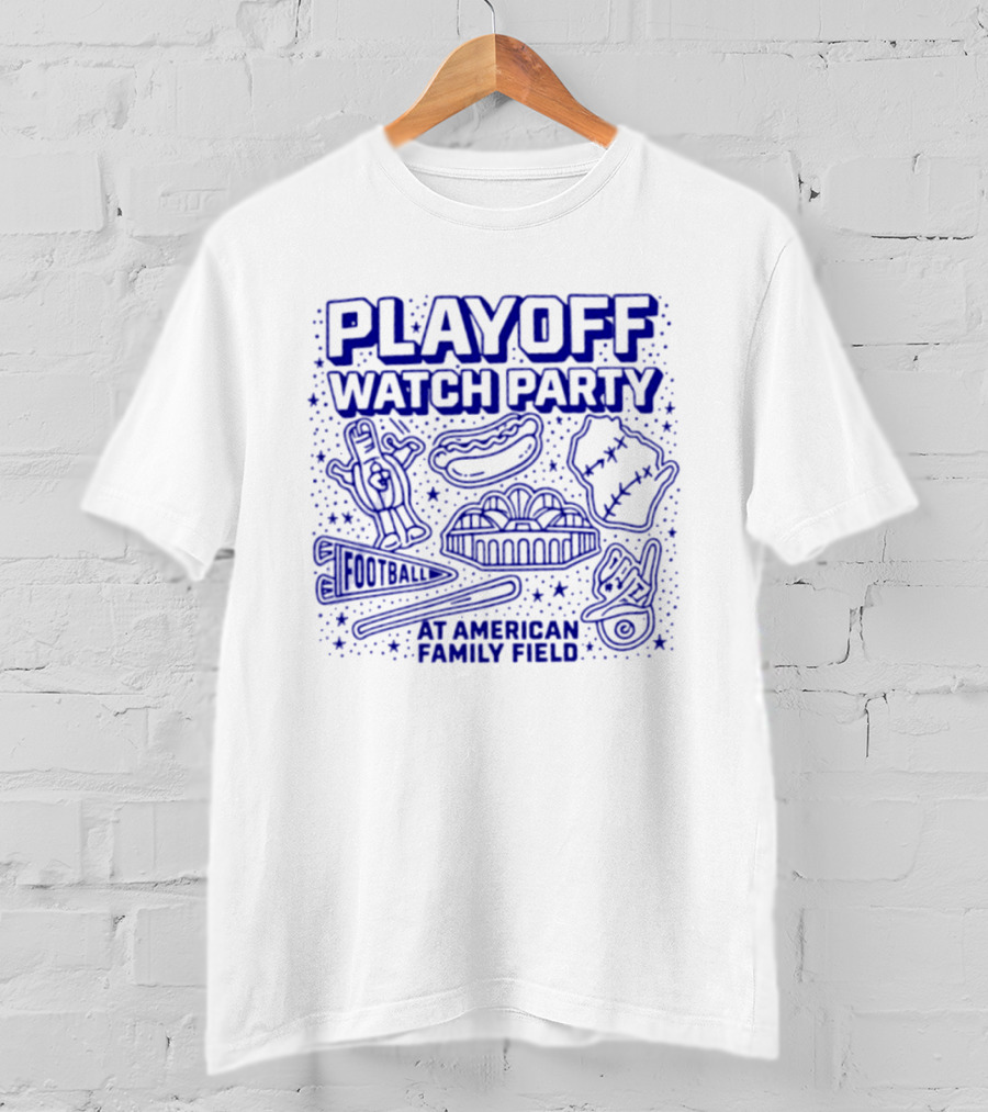 Milwaukee Brewers Playoff Party At American Family Field Baseball Hot Dog Event T-Shirt