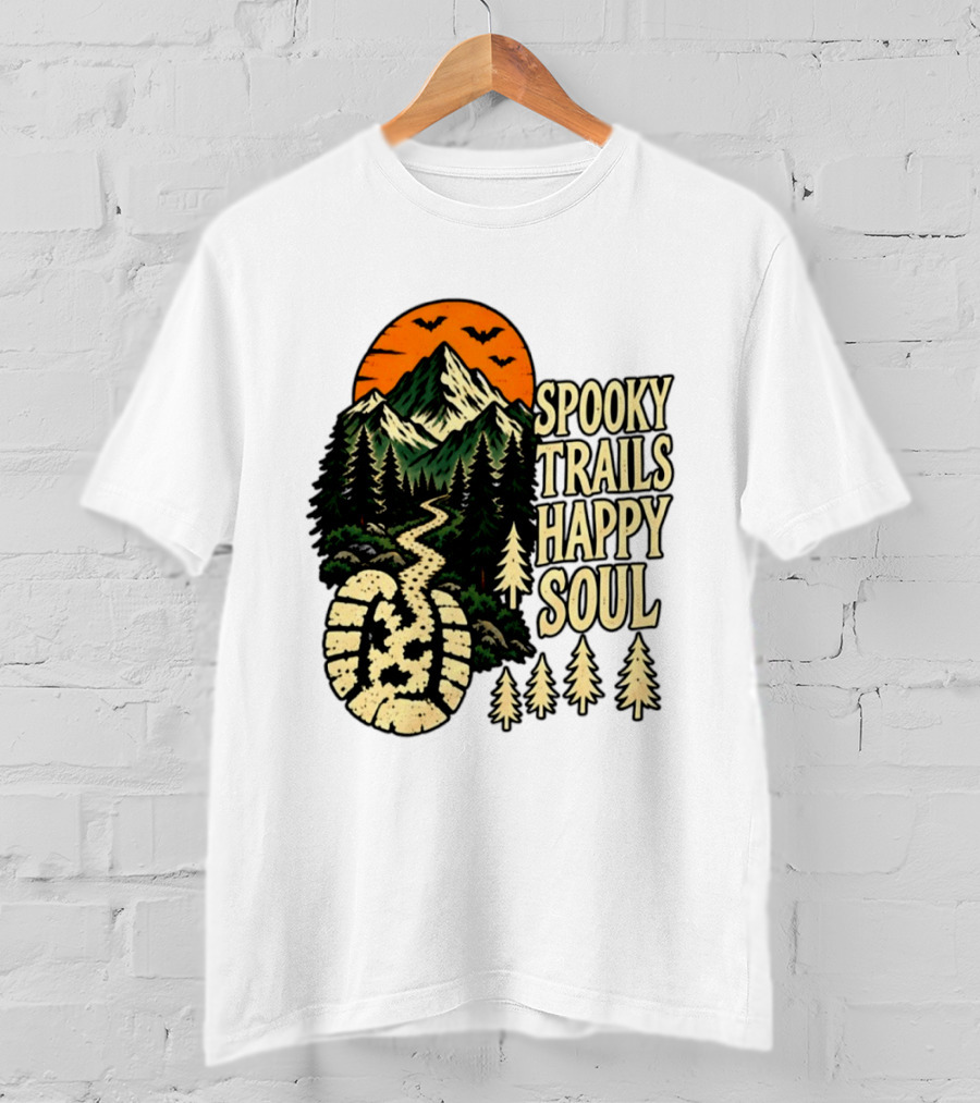 Spooky Trails Happy Soul Mountain Halloween Hiking Adventure T-Shirt