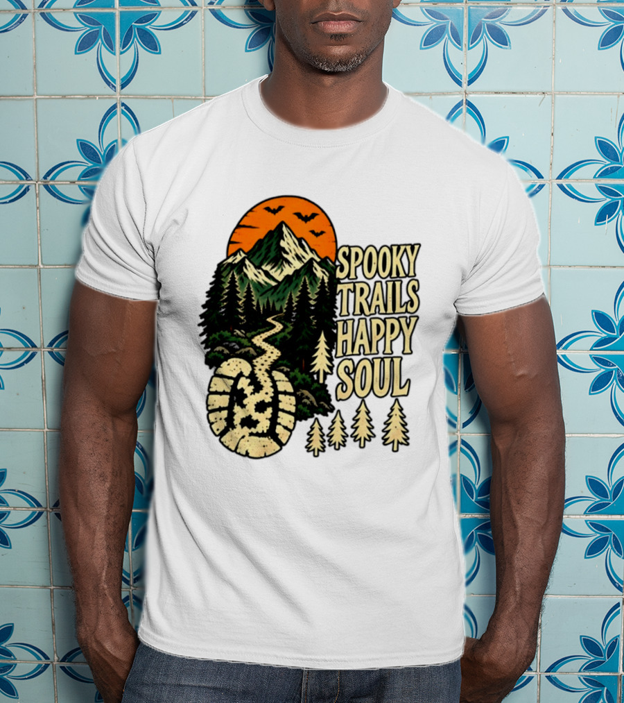 Spooky Trails Happy Soul Mountain Halloween Hiking Adventure T-Shirt