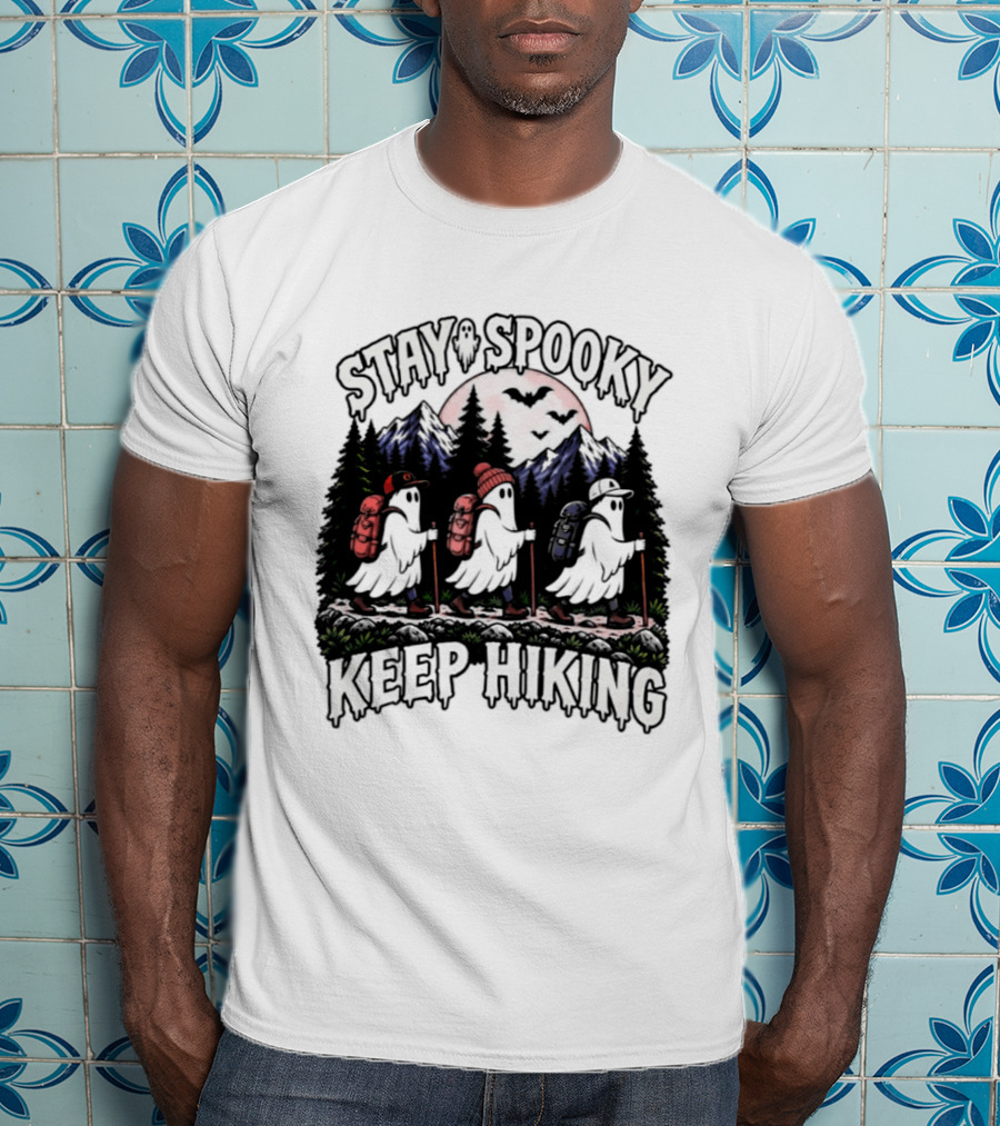 Stay Spooky Hiking Ghosts Halloween Adventure T-Shirt
