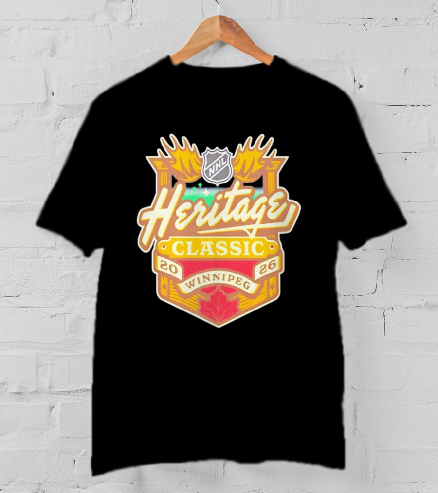 NHL Heritage Classic 2026 Winnipeg Moose Logo Maple Leaf T-Shirt