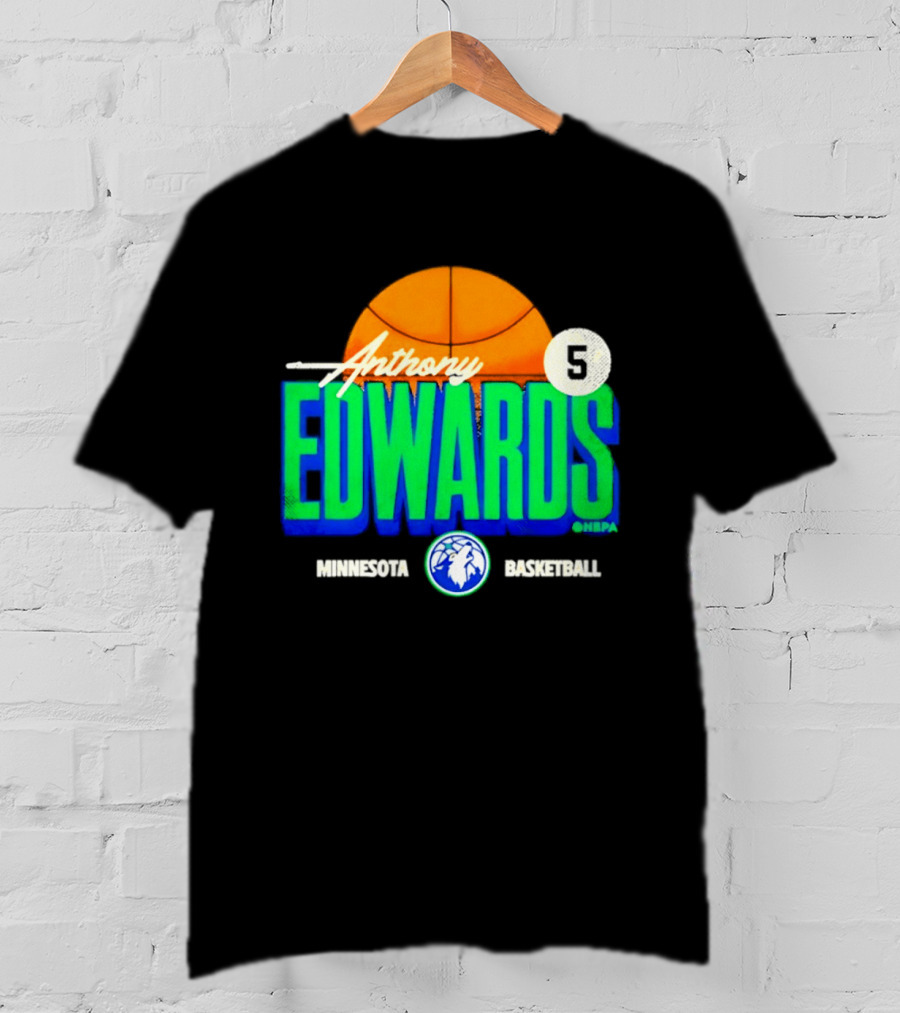 Anthony Edwards 5 Minnesota Basketball Timberwolves Player T-Shirt
