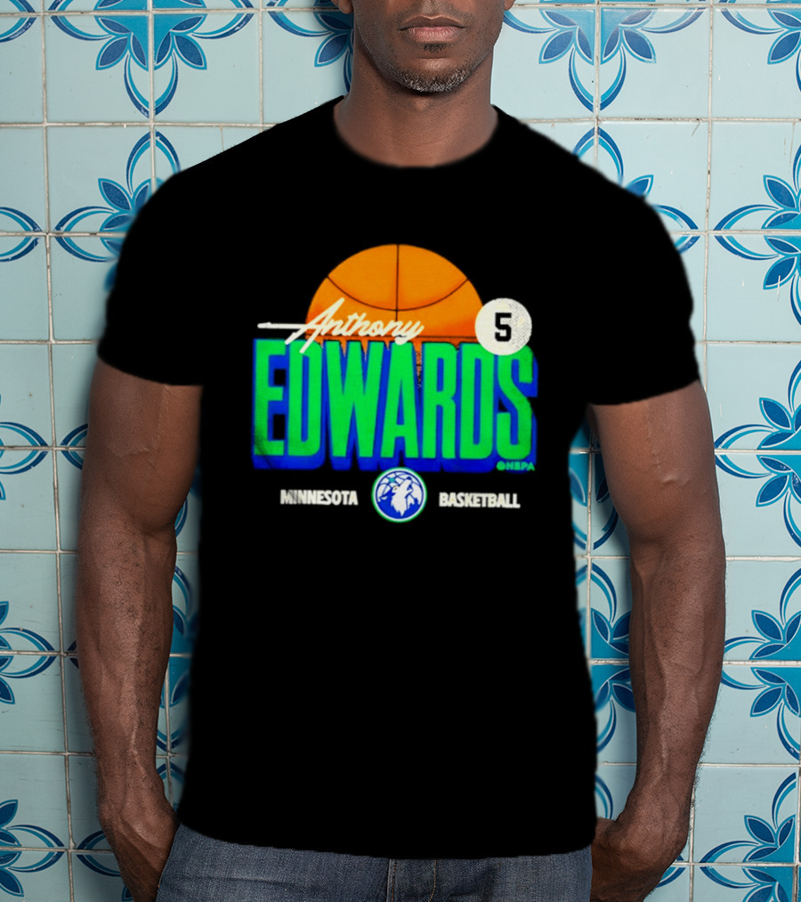 Anthony Edwards 5 Minnesota Basketball Timberwolves Player T-Shirt