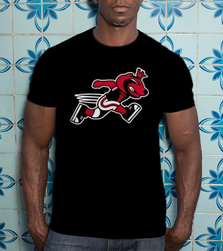 Arkansas State Red Wolves Running Mascot 2026 Black Fan Gear T-Shirt