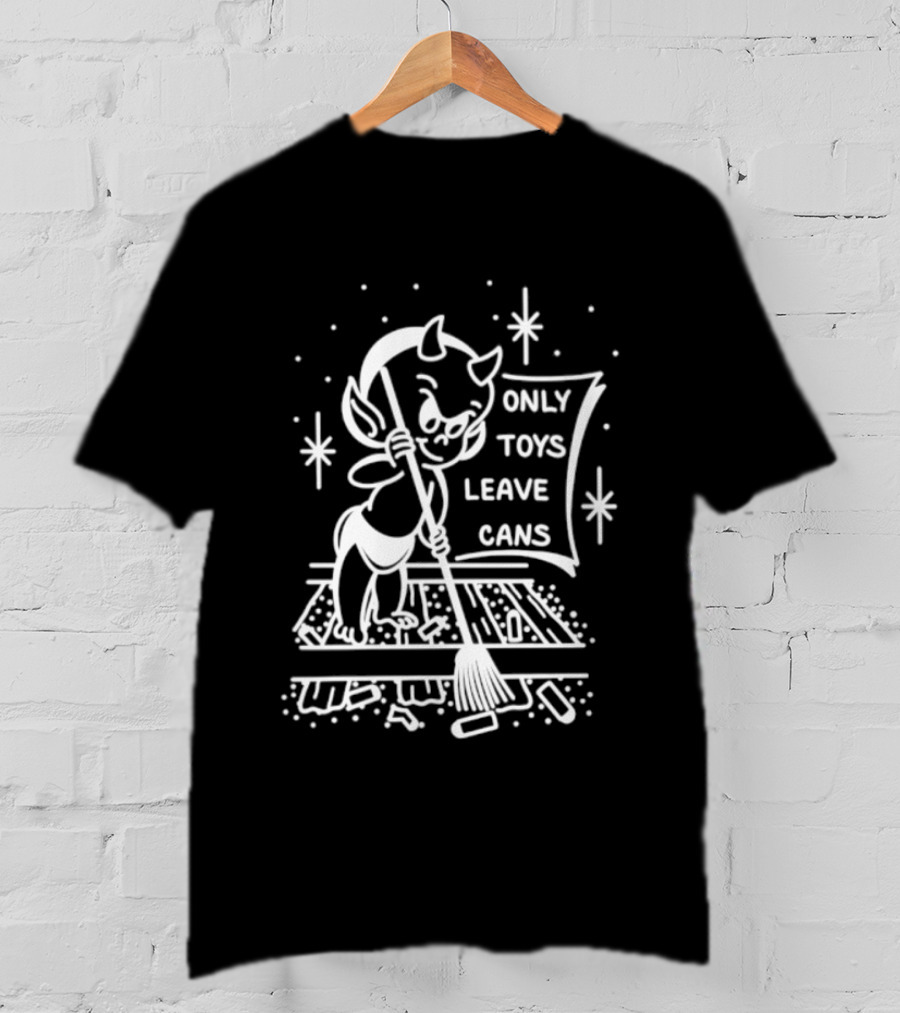 Baby Devil Only Toys Leave Cans Vintage Cartoon T-Shirt