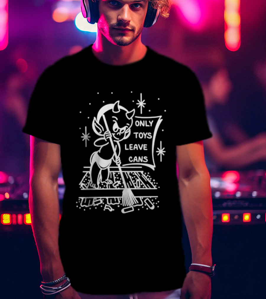 Baby Devil Only Toys Leave Cans Vintage Cartoon T-Shirt