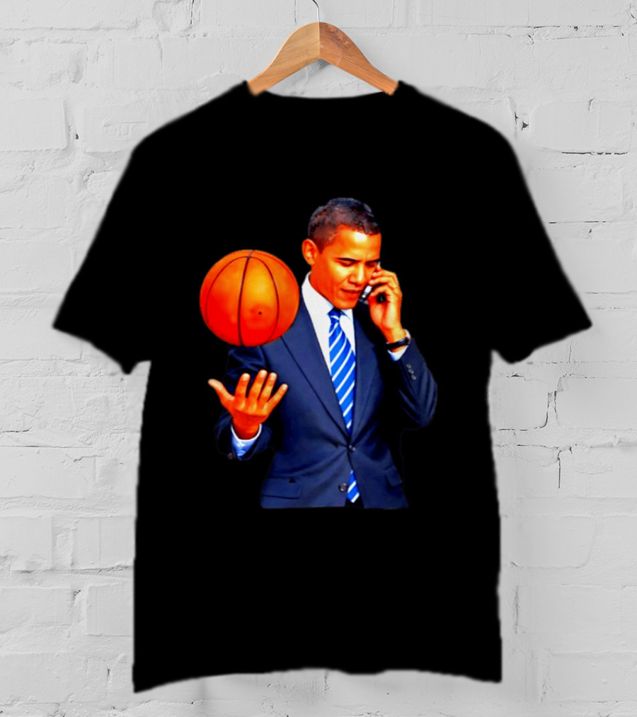 Barack Obama Basketball Phone Call In Suit And Tie T-Shirt