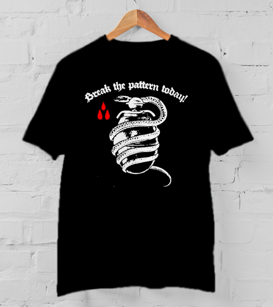 Break The Pattern Today Snake Wrapped Grenade Red Drops T-Shirt