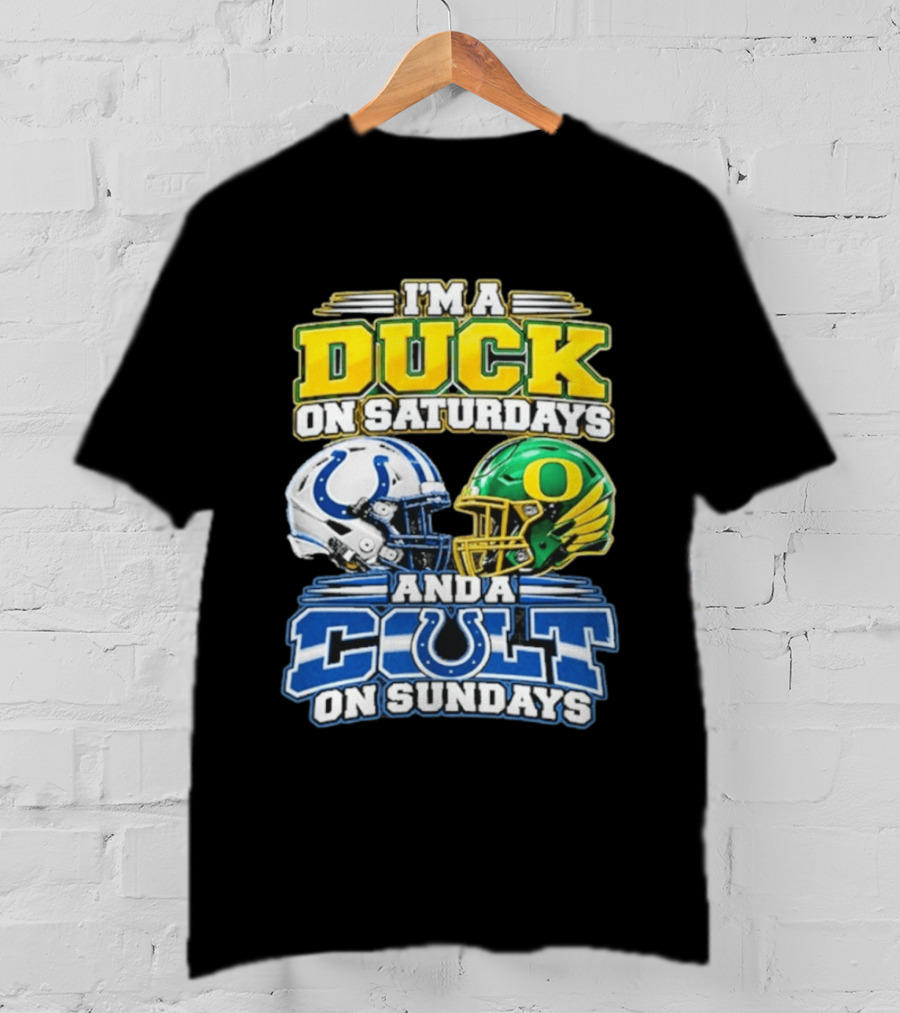 I'm A Duck On Saturdays And A Colt On Sundays Helmet Clash T-Shirt