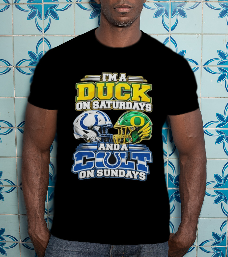 I'm A Duck On Saturdays And A Colt On Sundays Helmet Clash T-Shirt