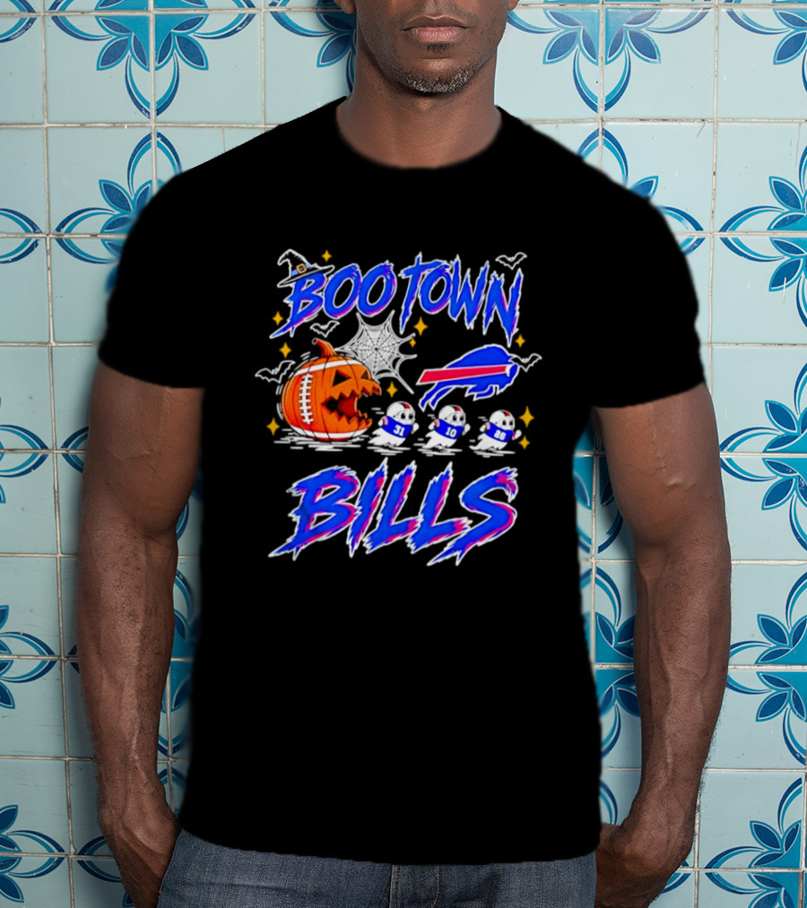Buffalo Bills Boo Town Halloween Pac Man 2026 T-Shirt