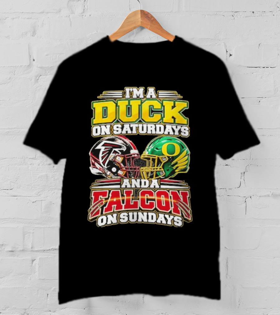 I'm A Duck On Saturdays And A Falcon On Sundays Football Helmets T-Shirt