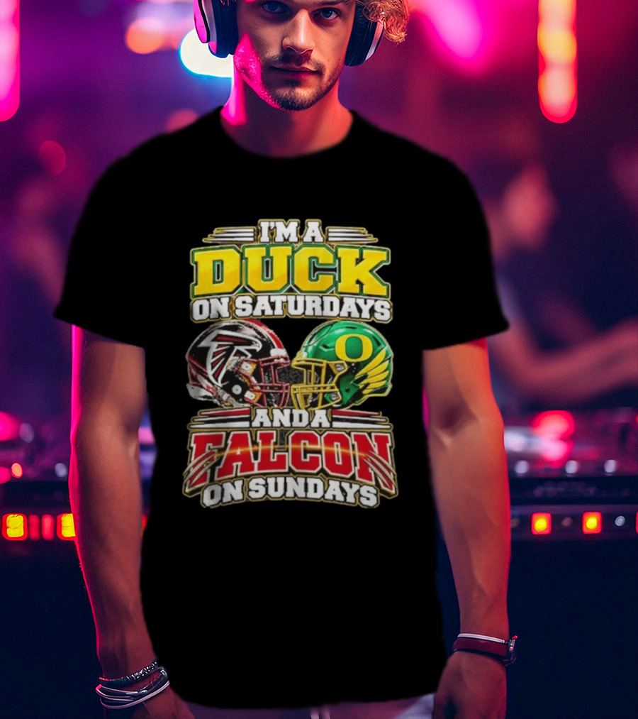I'm A Duck On Saturdays And A Falcon On Sundays Football Helmets T-Shirt